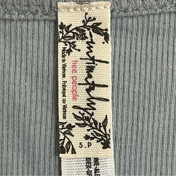 Free People Women's Byron Ribbed Bodysuit in Foggy Seaglass Blue Size Small - Picture 2 of 9